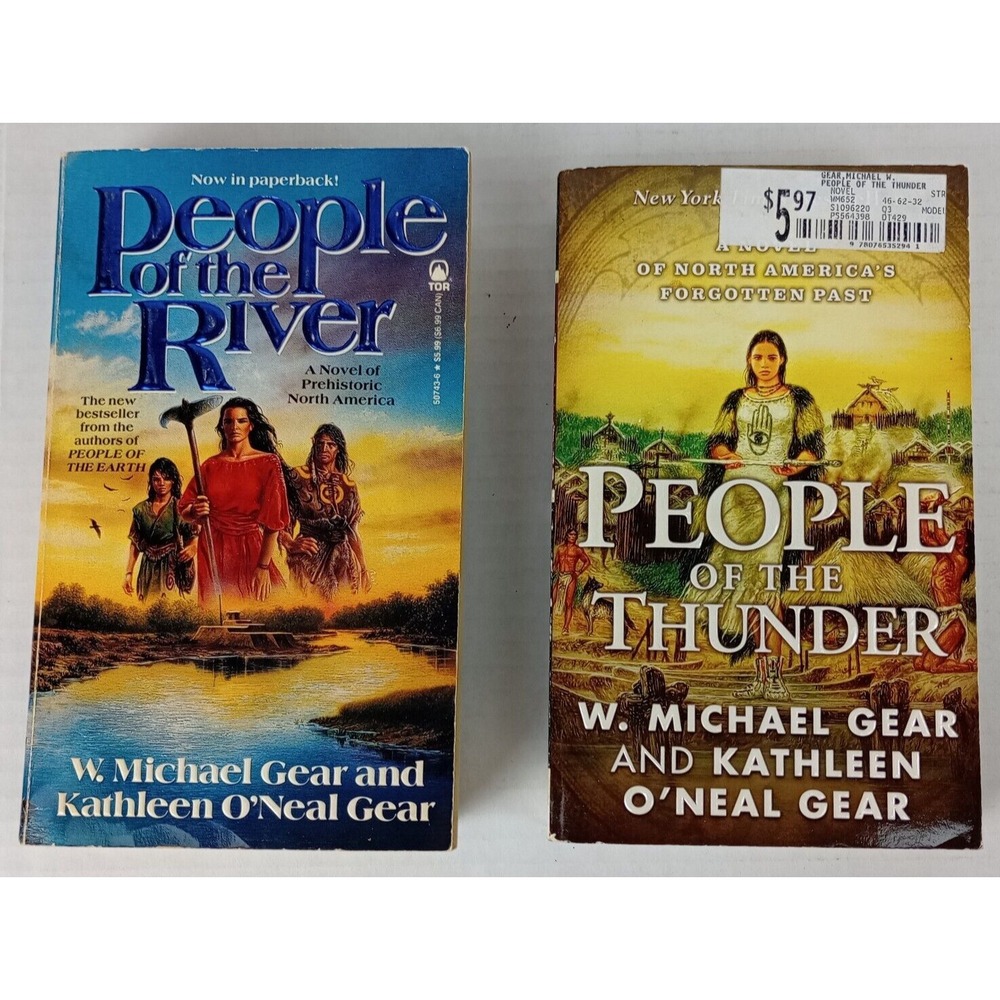 People of the River Thunder Lot of 2 Paperback Books Michael Kathleen Gear